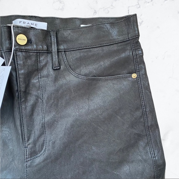 👖Frame Leather Le Sylvie Slender Straight 
Noir - Picture 8 of 16